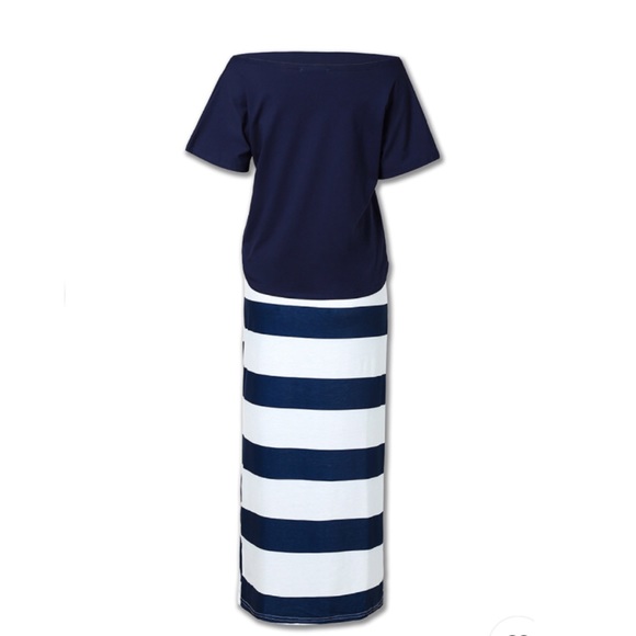 2 piece maxi skirt / t shirt striped anchor print size small - Picture 7 of 15